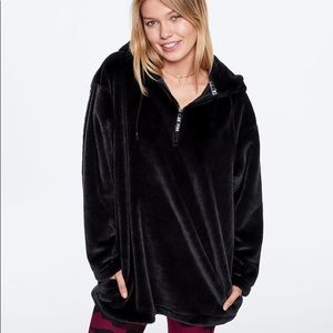 Pink White Oversized Sherpa Jacket